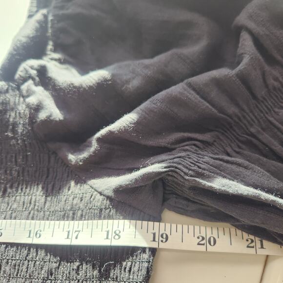 Forever 21 Puff Sleeve Crop Top Plus Size 3X Black Smocked Boho Prairie - Picture 7 of 9